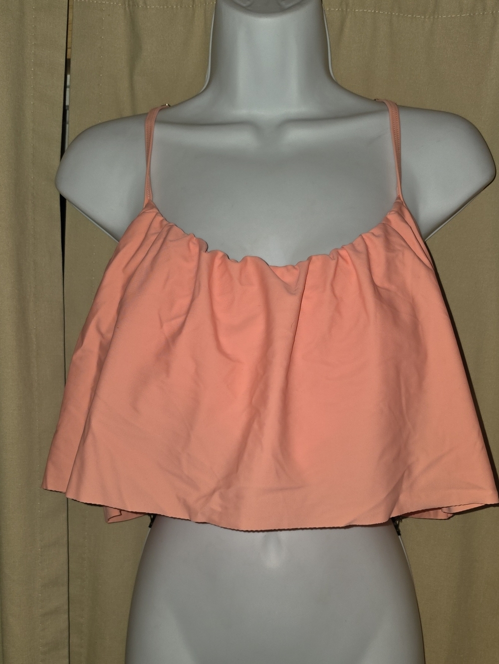 Peach Ruffle Flounce Bikini Top - Women